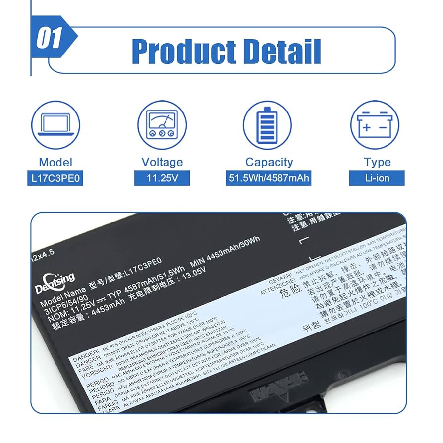 ☆バッテリー新品☆ Lenovo Yoga Ryzen5 4600U 高速SSD Amazon.com: Dentsing L17C3PE0 (11.25V 51.5Wh/4587mAh) Laptop